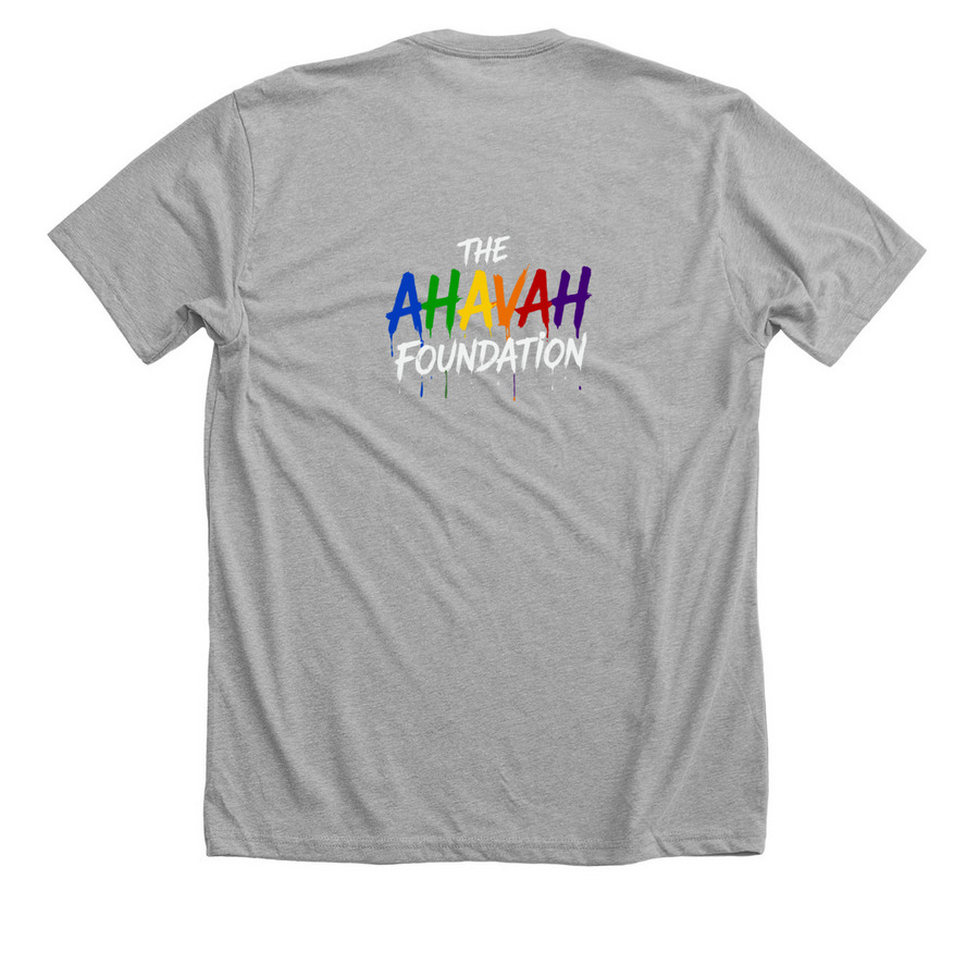 Defying Labels, Creating Possibilities, a Athletic Heather Premium Unisex Tee (back-view)