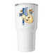 Owen Strong tumbler bold lettering, a White Insulated Tumbler (back-view)