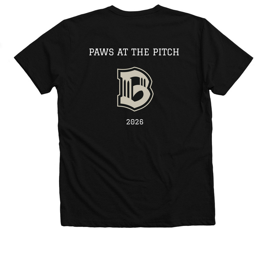 Paws at the Pitch | 2026, a Solid Black Blend Premium V-Neck Tee (back-view)