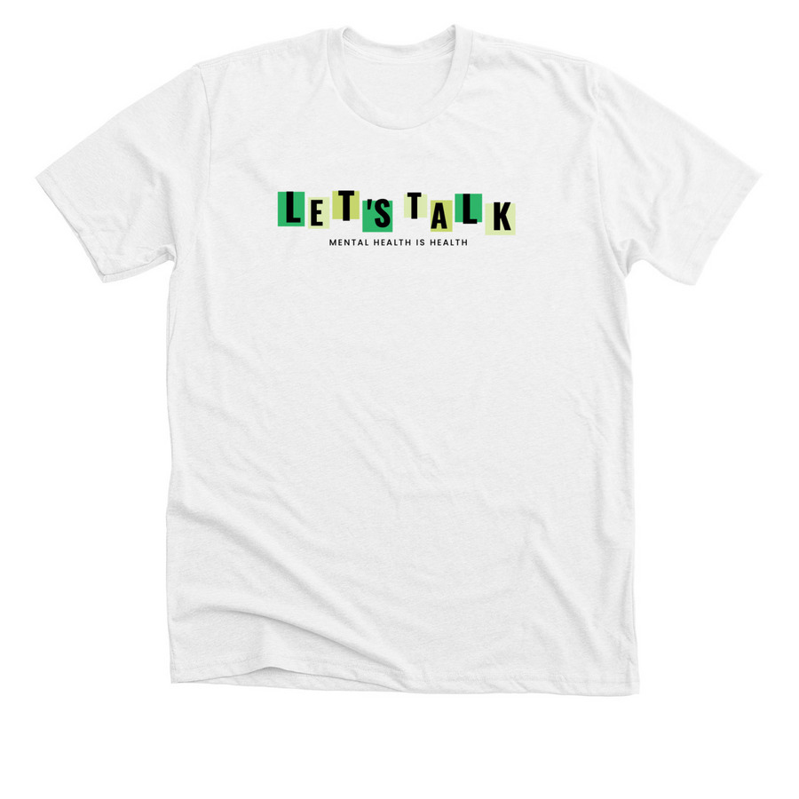 Let's Talk, a Solid White Blend Premium Unisex Tee