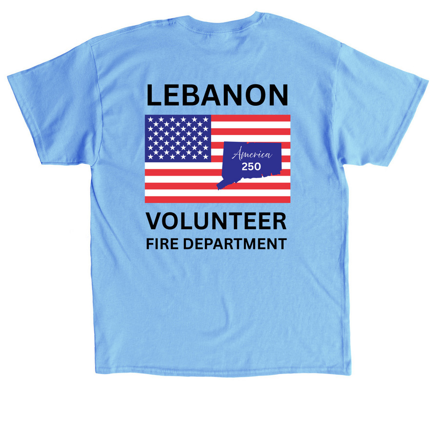 LVFD America 250, a Carolina Blue Classic Unisex Tee (back-view)