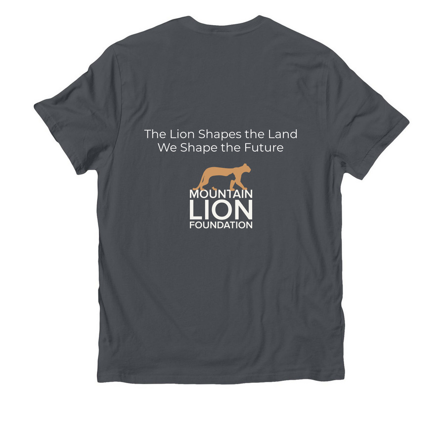 The Lion Shapes the Land&nbsp;, a Terrain Grey Allmade Organic Cotton Unisex Tee (back-view)