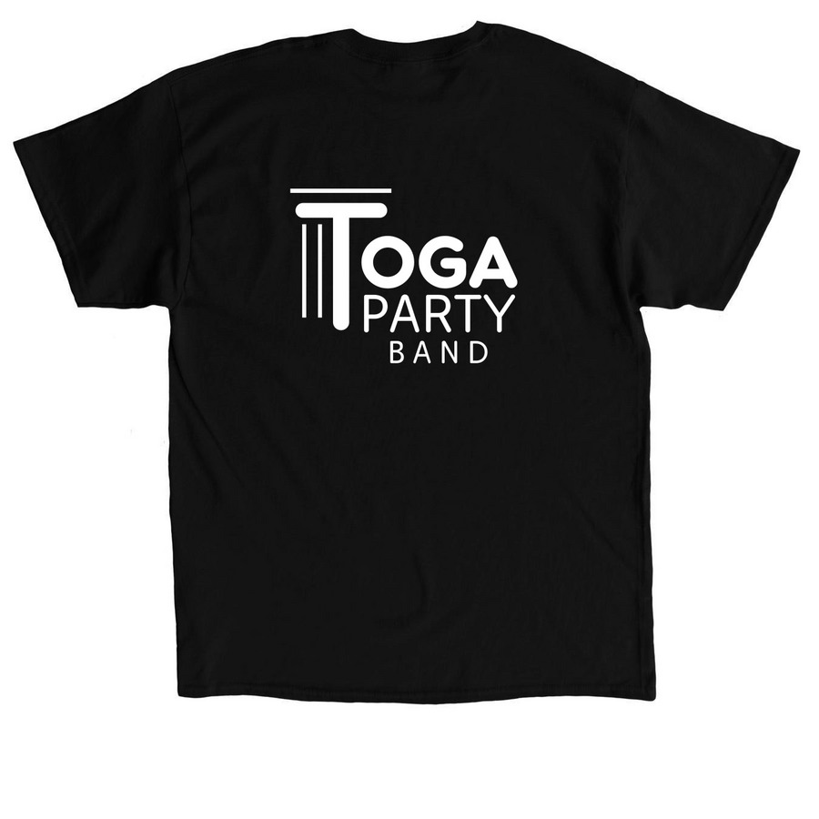 Toga Party Security, a Black Classic Unisex Tee (back-view)