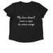 OUR HERO, a Deep Black Allmade Eco Triblend Women?s Scoop Neck Tee (back-view)