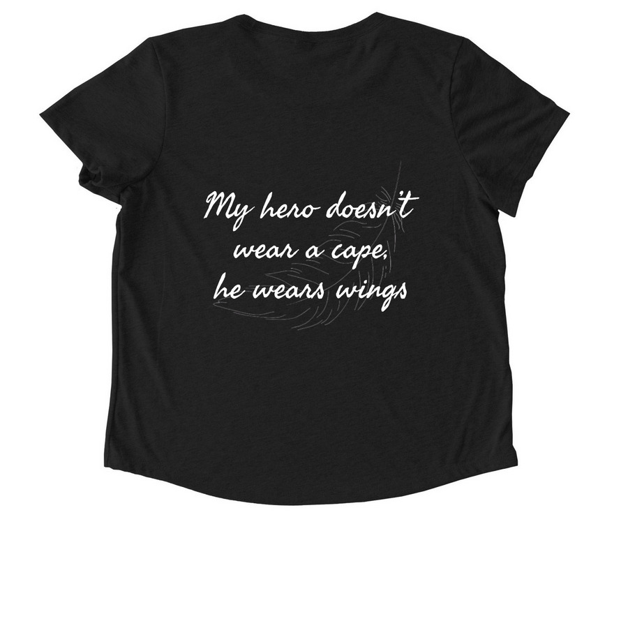 OUR HERO, a Deep Black Allmade Eco Triblend Women?s Scoop Neck Tee (back-view)