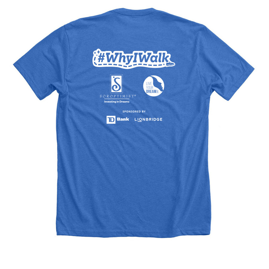 Walk for Women T-Shirts & Long Sleeves, a Heather True Royal Premium Unisex Tee (back-view)