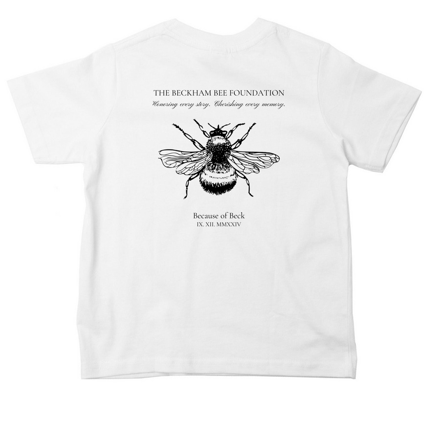 Toddler, a White Toddler Tee (back-view)