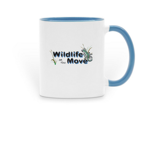 GOIN' WILD Two-Toned Mug - Official WOTM Logo, a Light Blue Two-Tone Ceramic Mug