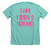 I Am Libby?s Friend! (On back), a Heather Sea Green Premium Unisex Tee (back-view)