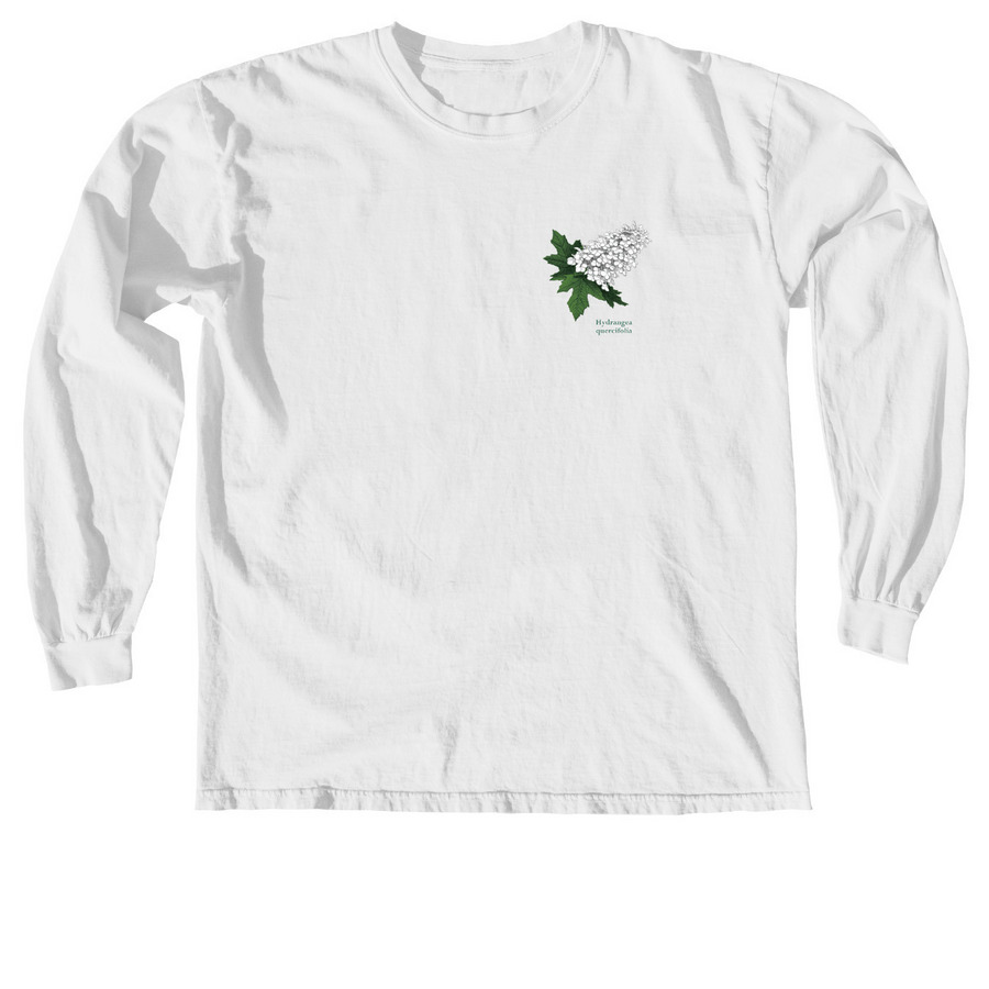Oakleaf Hydrangea GNPS Logo Shirt, a White Comfort Colors Long Sleeve Tee