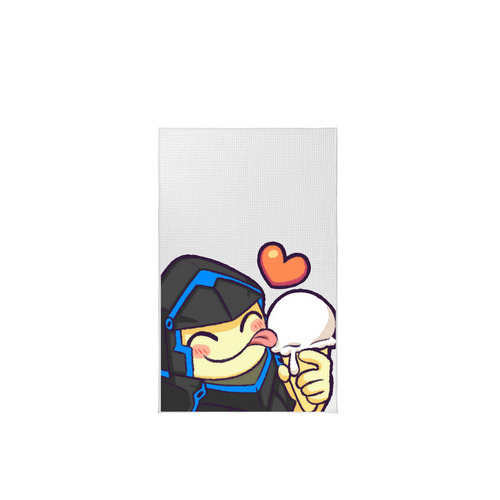 Armored Knights Love Ice Cream, a White Tea Towel