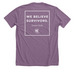 Domestic Violence Awareness Month, a Heather Purple Premium Unisex Tee (back-view)