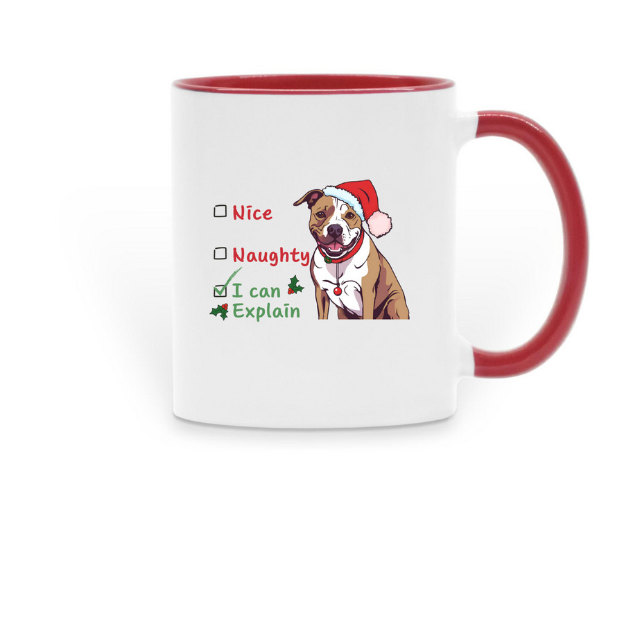 Santa, I can explain mug, a Red Two-Tone Ceramic Mug