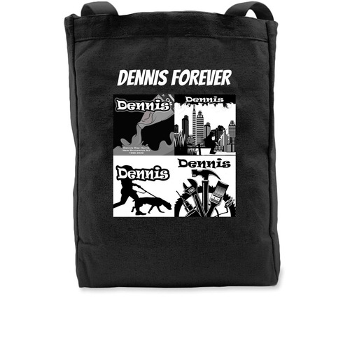 DENNIS FOREVER, a Black Recycled Cotton Tote Bag