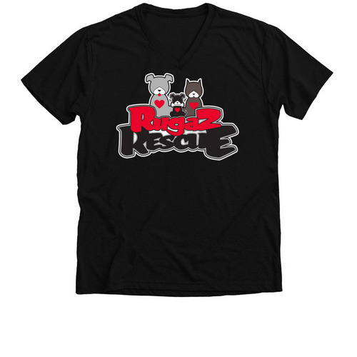 "IncrediBULL Volunteer" |&nbsp;Rugaz Rescue, a Solid Black Blend Premium V-Neck Tee