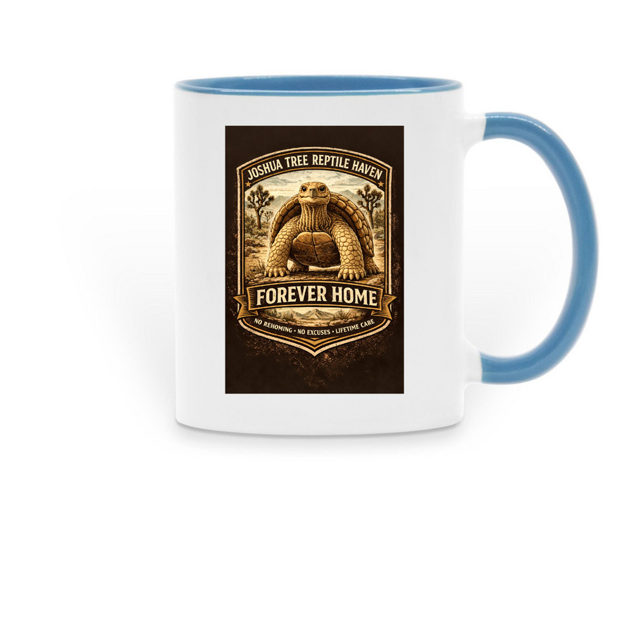 JTRH Forever Home Mugs, a Light Blue Two-Tone Ceramic Mug
