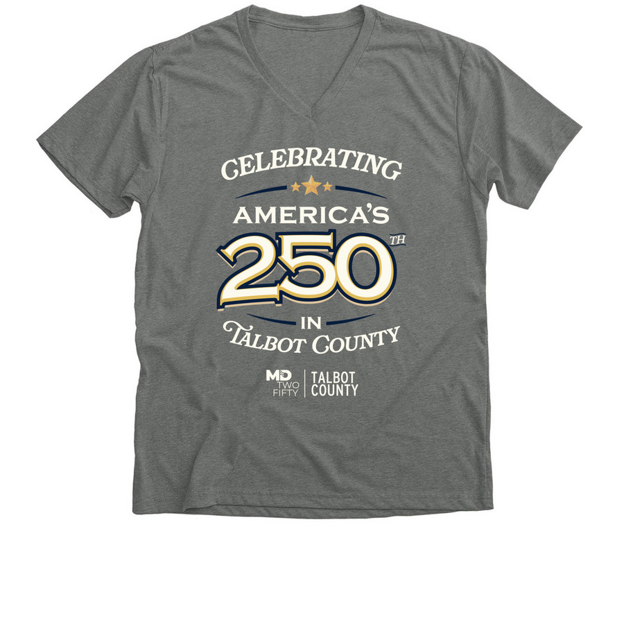 Talbot250 Commemorative T-Shirt, a Deep Heather Premium V-Neck Tee