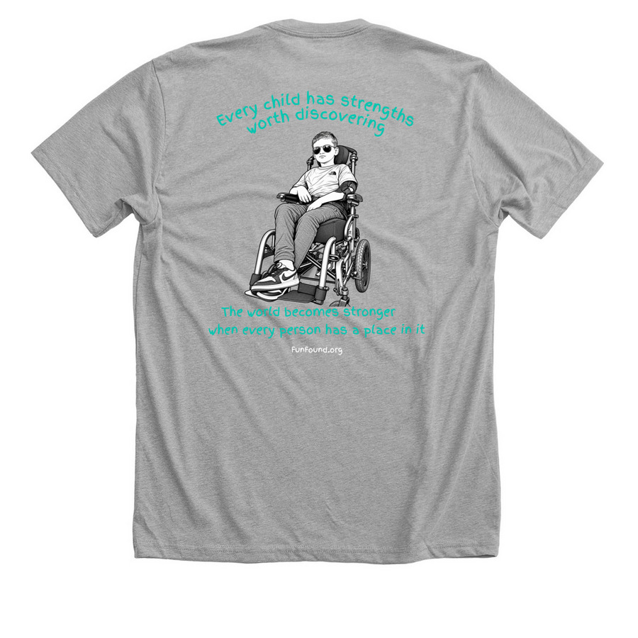 The world becomes stronger&nbsp;, a Athletic Heather Premium Unisex Tee (back-view)