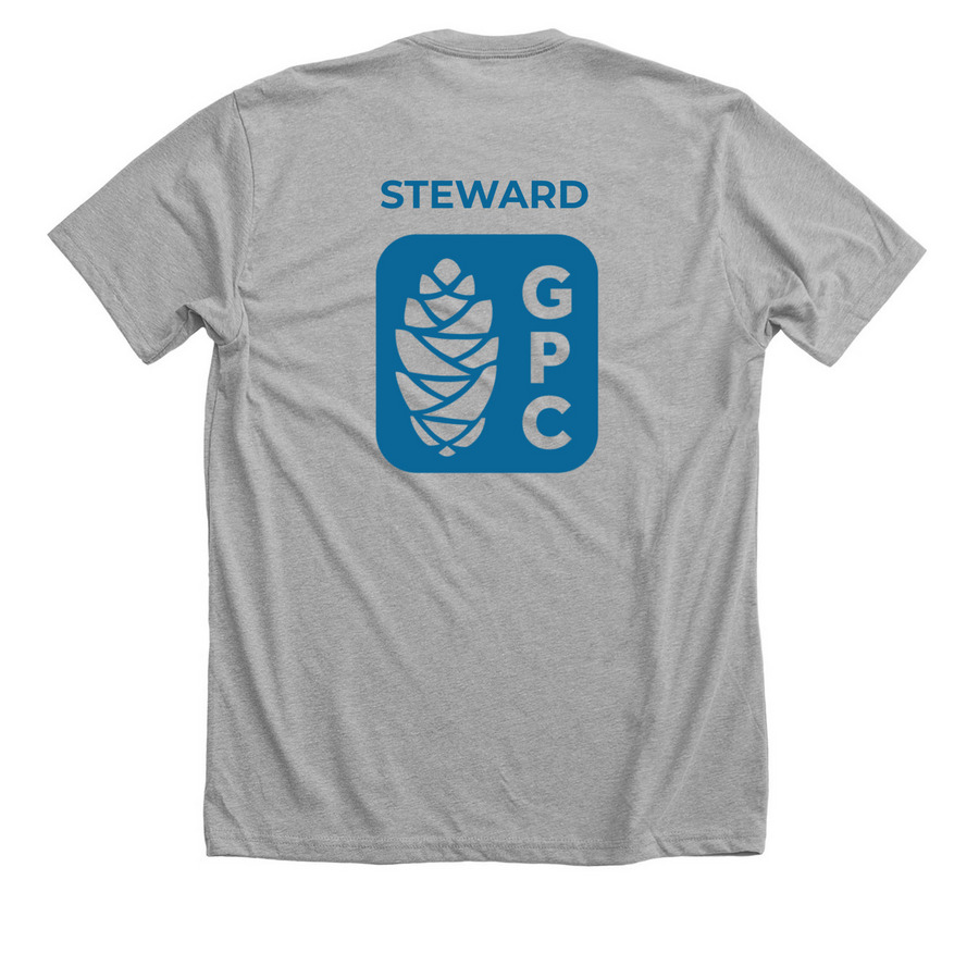 Full Color Logo Shirts, a Athletic Heather Premium Unisex Tee (back-view)