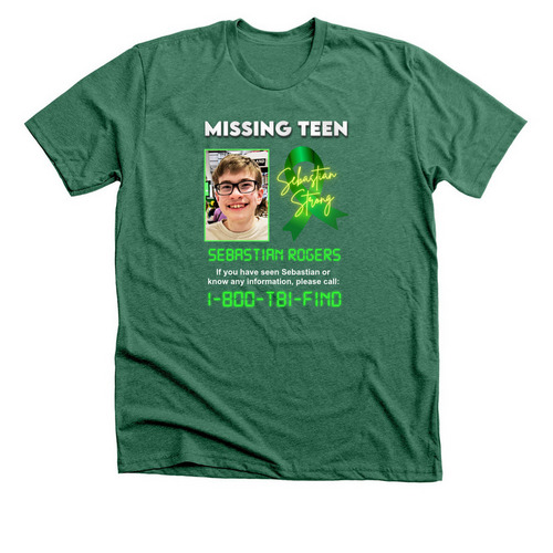 Awareness for Missing Sebastian Rogers, TN., a Heather Grass Green Premium Unisex Tee
