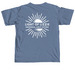 LoL Golf Merch 6-styles of large logo on back, a Blue Jean Comfort Colors Unisex Tee (back-view)