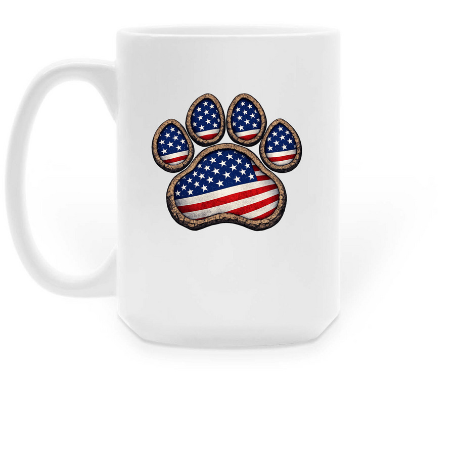 Team Patriot Pups, a White Large Coffee Mug (back-view)