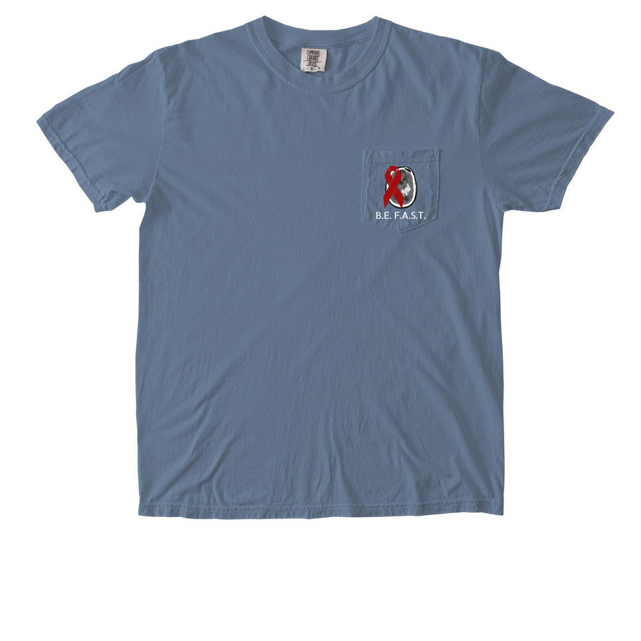 Stroke Advocacy Benefit for Stroke Survivors, a Blue Jean Comfort Colors Pocket Tee