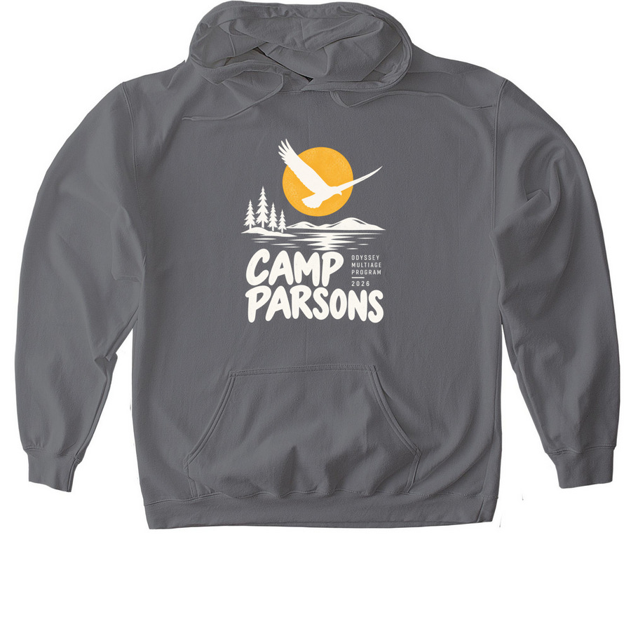 Camp Parsons 2026 Spiritwear, a Charcoal Gildan Softstyle Pullover Hoodie