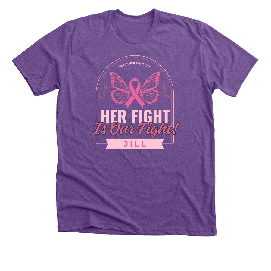Jill?s Fight Against Breast Cancer&nbsp;, a Heather Team Purple Premium Unisex Tee