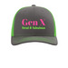 Feral hat, a Charcoal/ Neon Green Printed Snapback Trucker Cap