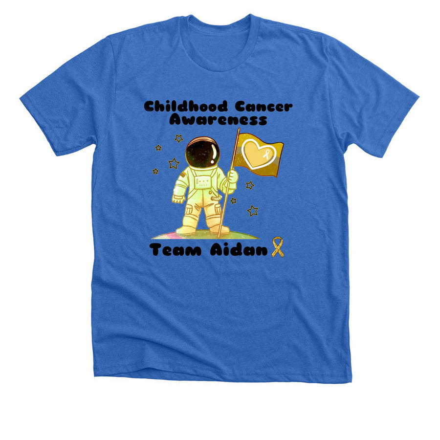 Team Aidan, a Heather True Royal Premium Unisex Tee