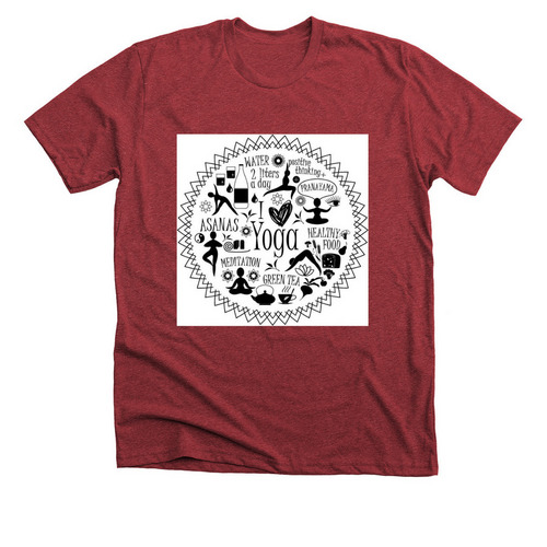 YOGA FOR ALL! FOR THOSE WHO LOVE YOGA!, a Heather Canvas Red Premium Unisex Tee