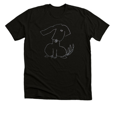 Scribble Dog, a Black Heather Premium Unisex Tee