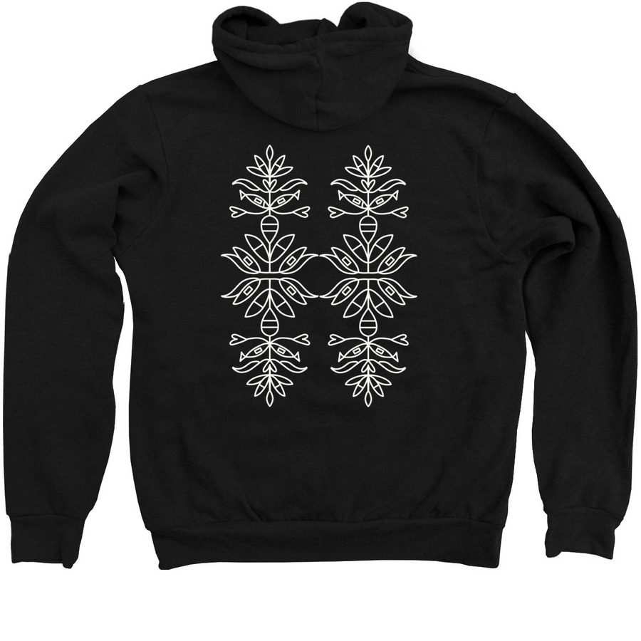 Wi Bugs, a Black Zip Up Hoodie (back-view)