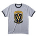 Vanguard United Leaders of Valor Academy, a Athletic Heather/ Jet Black Cotton Ringer Tee