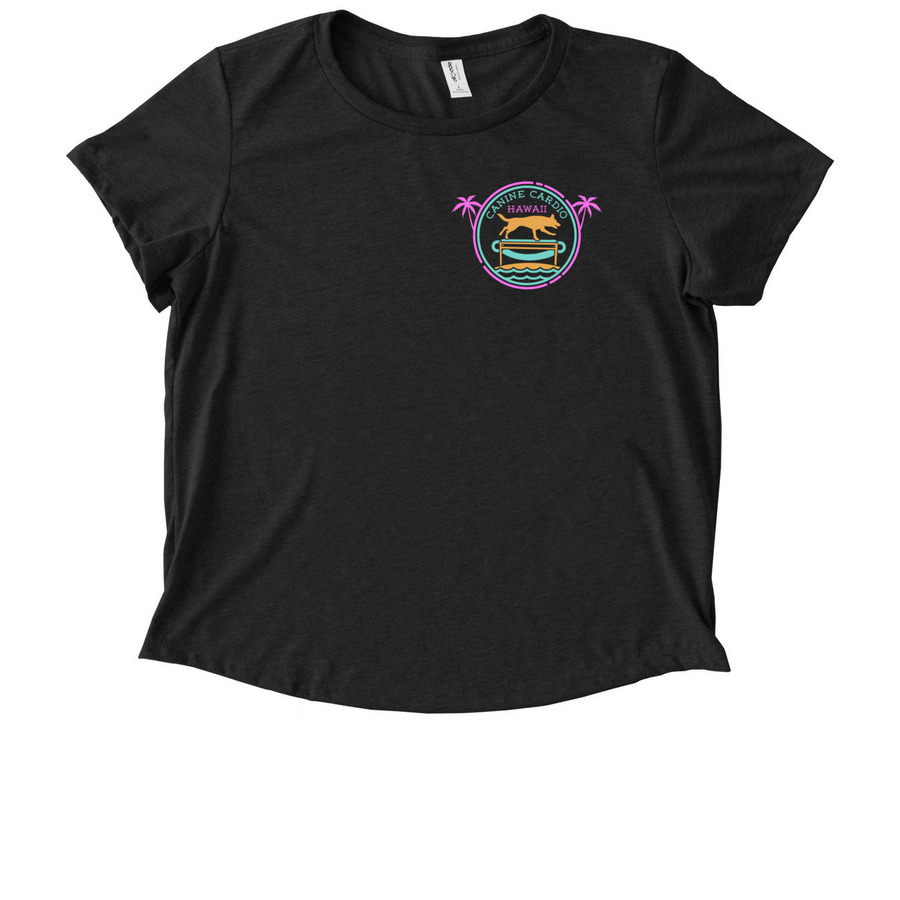 Canine Cardio Hawaii, a Space Black Allmade Eco Triblend Women?s Scoop Neck Tee