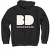 BD Hoodie, a Black Pullover Hoodie (back-view)