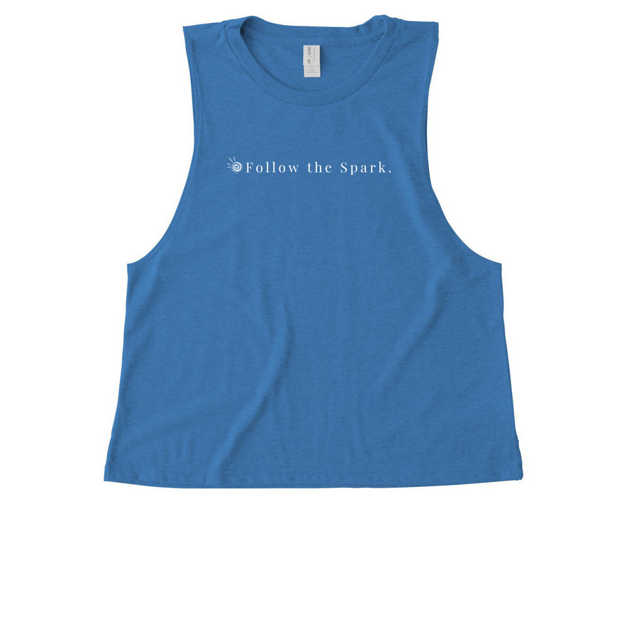 Follow the Spark., a Azure Blue Allmade Eco Triblend Women?s Muscle Tank