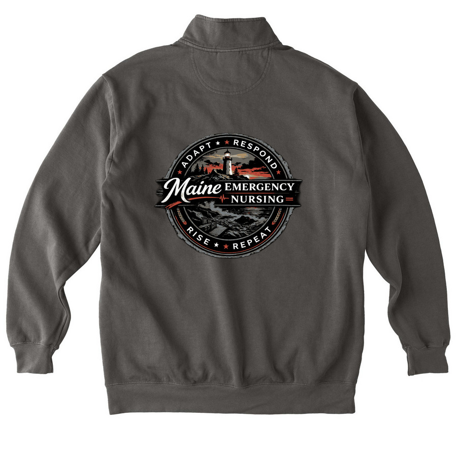 ENA Maine Chapter, a Pepper Comfort Colors Quarter Zip Pullover (back-view)