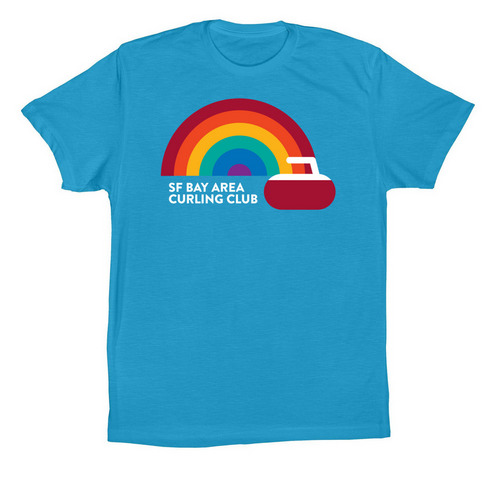 SF Bay Area Curling Rainbow, a Aqua Premium Cotton Tee