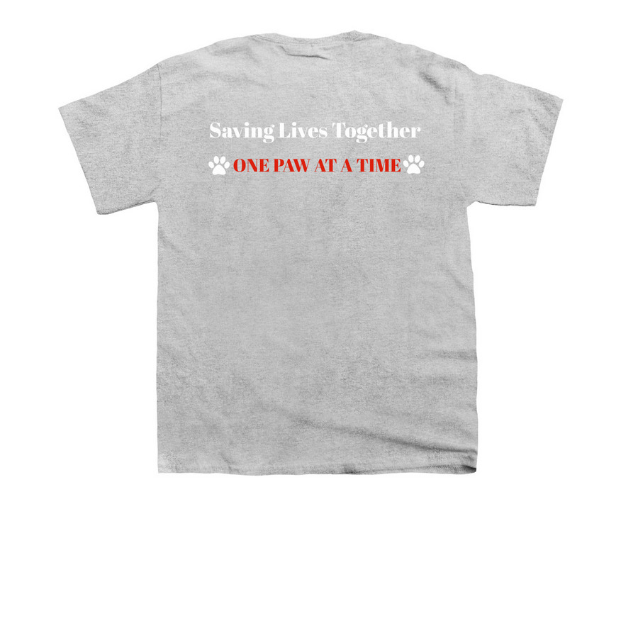 Together We Rescue Detroit Animals, a Sport Grey Youth Unisex Tee (back-view)