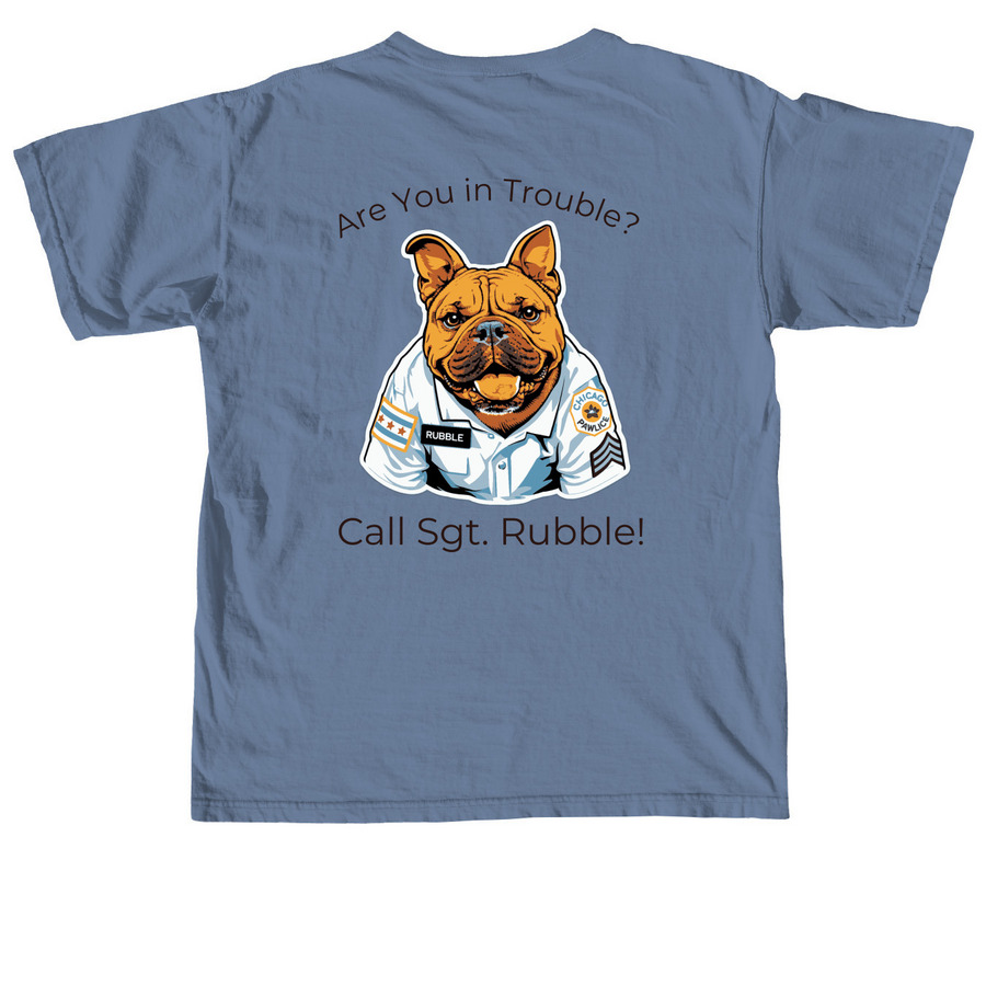 Rubble Wear, a Blue Jean Comfort Colors Unisex Tee (back-view)