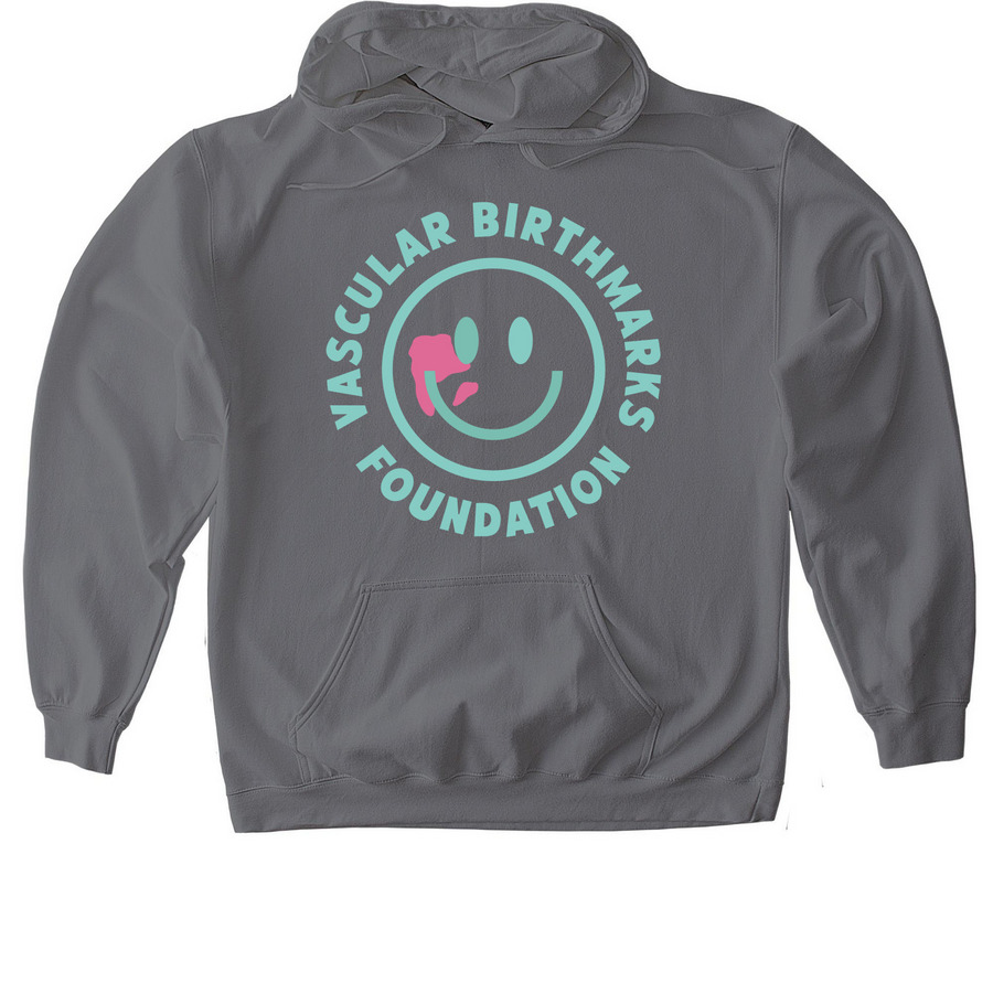 VBF Smiley-Blue, a Charcoal Gildan Softstyle Pullover Hoodie