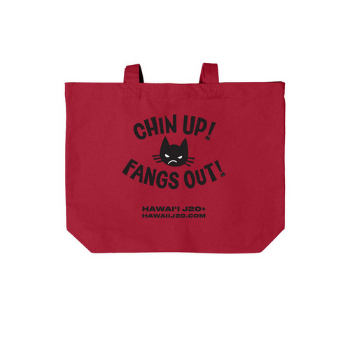 Be Calm, a Deep Red Cotton Canvas Tote Bag