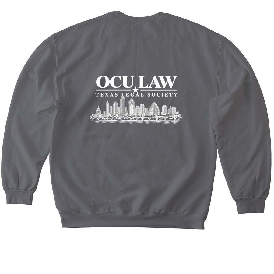 TX Legal Sweatshirt, a Charcoal Softstyle Crewneck Sweatshirt (back-view)