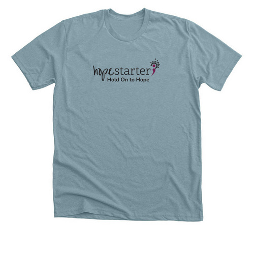 Hold on to Hope, a Heather Blue Lagoon Premium Unisex Tee