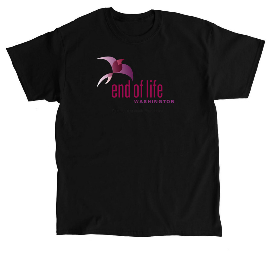 End of Life Washington Logo (on front), a Black Classic Unisex Tee
