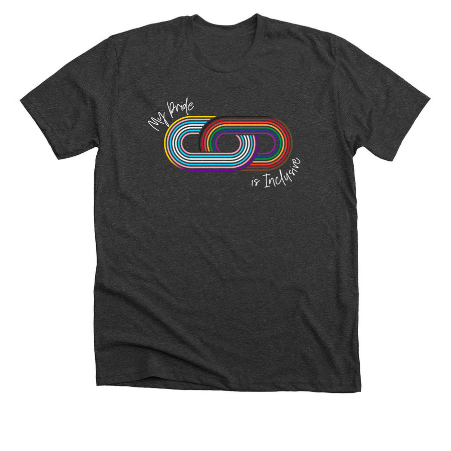 Inclusive Pride - Dark, a Dark Grey Heather Premium Unisex Tee