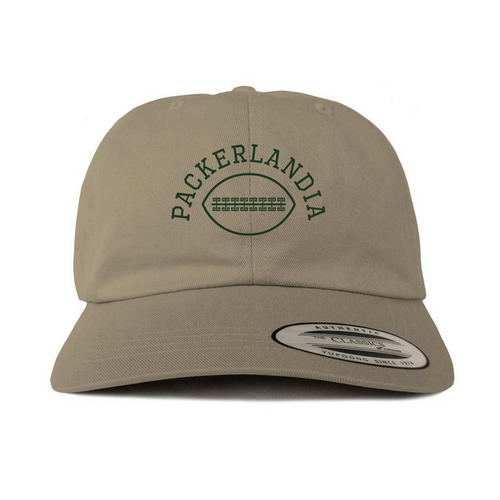 Bah?a Verde Packerlandia Football Green Hats, a Khaki Printed Classic Baseball Cap