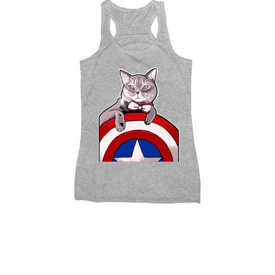 Patriot - Captain Ameowica, a Athletic Heather Women's Racerback